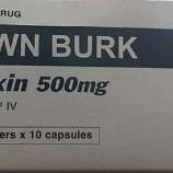 Cefalexin 500mg Brown Burk (H/100v) (Xanh)
