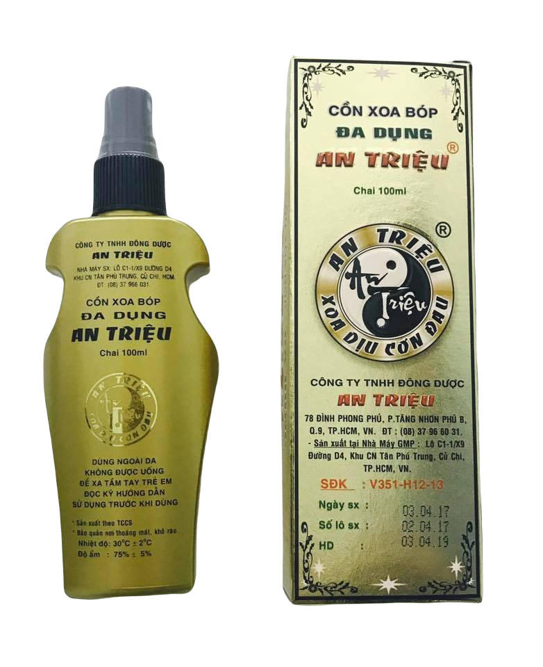 Cồn Xoa Bóp Đa Dụng An Triệu (Chai/100ml) (Xịt)