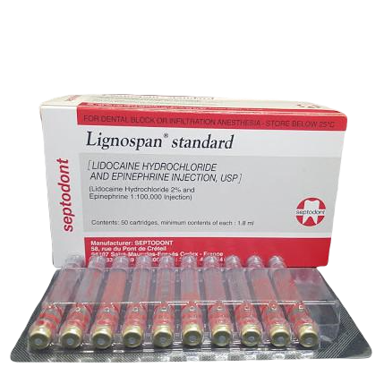 Lignospan Standard 2% (Lidocaine, Epinephrine) Septodont (H/50 ống)
