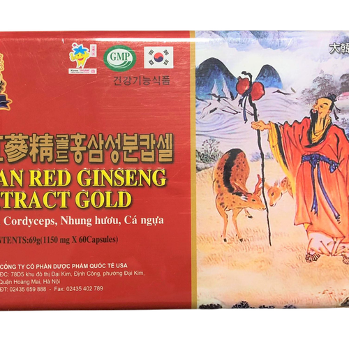 Korean Red Ginseng Extract Gold USA (H/60v) (Đỏ)