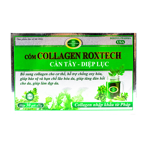 Cốm Collagen Roxtech Cần Tây-Diệp Lục Rostex (H/30g/3gr)