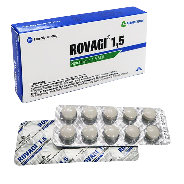 Rovagi (Spiramycin) 1.5 MIU Agimexpharm (H/20v)