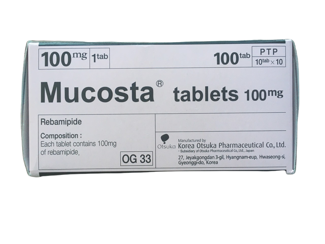 Mucosta (Rebamipide) 100mg Korea Otsuka (H/100v)