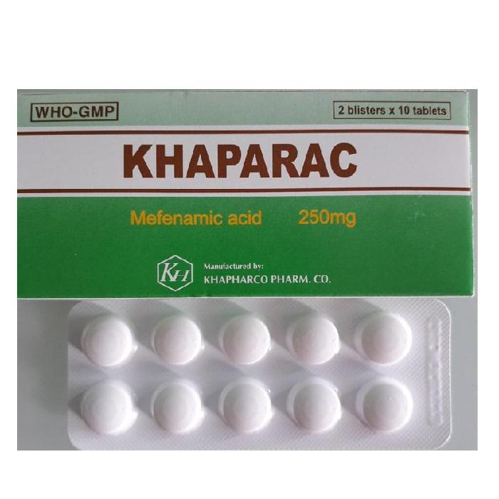 Khaparac 250mg (Acid Mefenamic) Khapharco (Lốc/10h/20v)