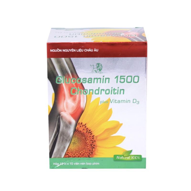 Glucosamin 1500mg Chondroitin Plus With Vitamin D3 Mediphar (H/100v) (Xanh Đỏ)