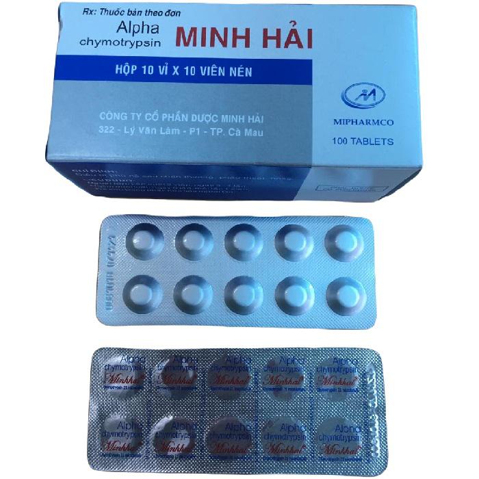 Alphachymotrypsin 4200 Minh Hải (H/100v) (Vỉ Nhôm)