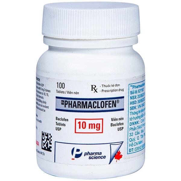 Pharmaclofen 10mg (Baclofen) Pharmascience (Lọ/100v)