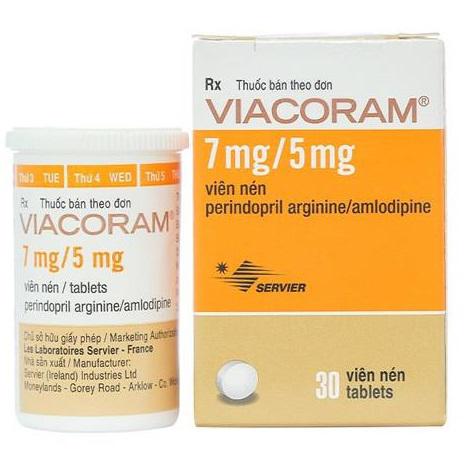 Viacoram 7mg/5mg (Perindopril Arginin, Amlodipin) Servier (L/30v)