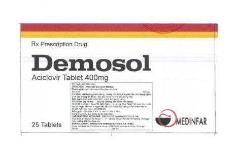 Demosol Acyclovir 400mg Portugal (H/25v)