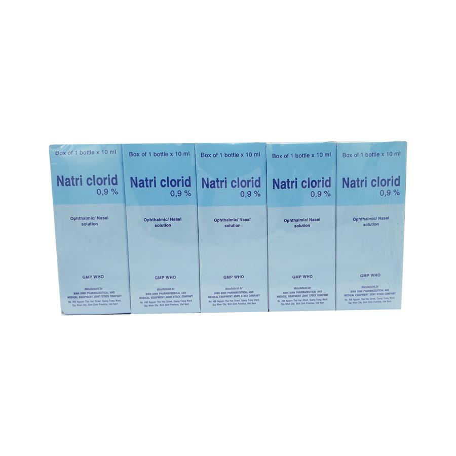 Nhỏ Mắt Mũi Natri Clorid 0.9% Bidiphar (Lốc/10c/10ml)