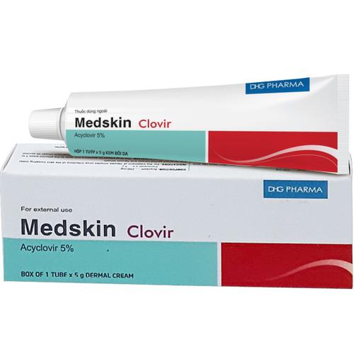 Medskin Clovir (Acyclovir) 5% DHG (Lốc/10 Tuýp/5gr)
