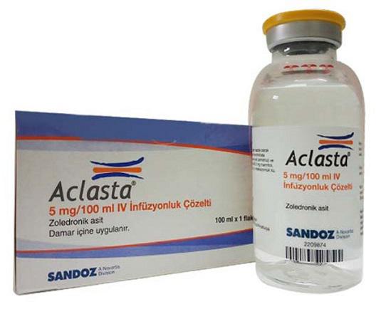 Aclasta 5mg/100ml (Zoledronic Acid) Sandoz (Lọ/100ml) TNK