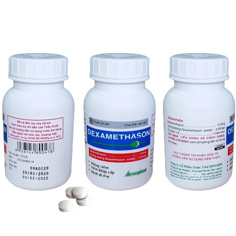 Dexamethason 0.5mg Vacopharm (C/500v Nén) (Tròn Trắng)