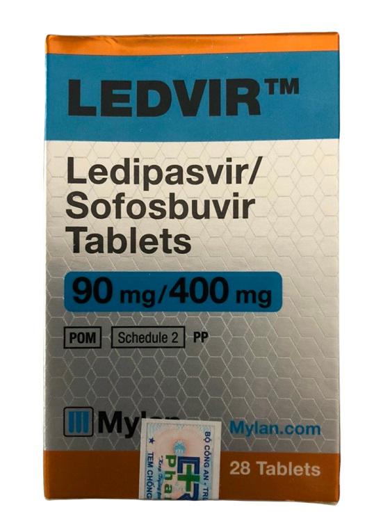 Ledvir 90mg/400mg( Ledipasvir/Sofosbuvir) MyLan(H/28V) Ấn Độ