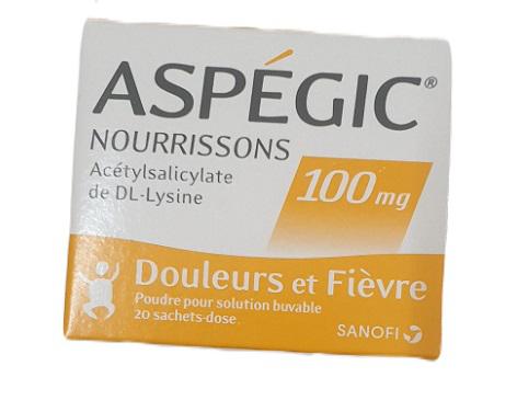 Aspegic 100mg (Acetylsalicylate) Sanofi France (H/20 goi) 