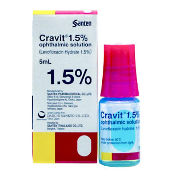 Cravit Ophthalmic Solution 1,5% (Levofloxacin) Santen (C/5ml)