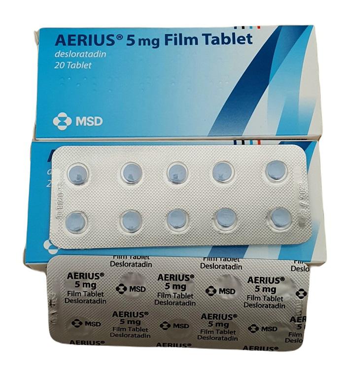 Aerius 5mg (Desloratadine) MSD  Turkey (H/20V)