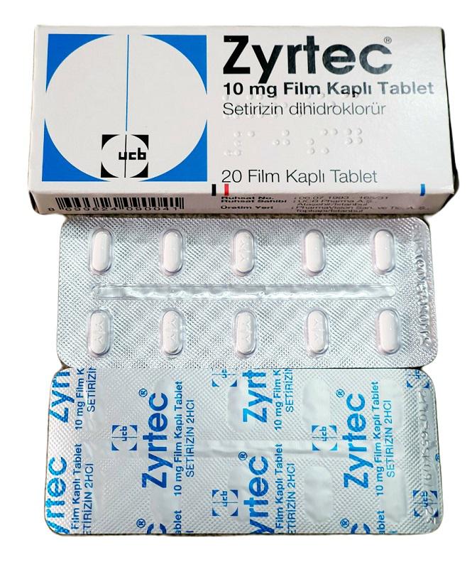 Zyrtec (Cetirizin) 10mg UCB Turkey (H/20V)