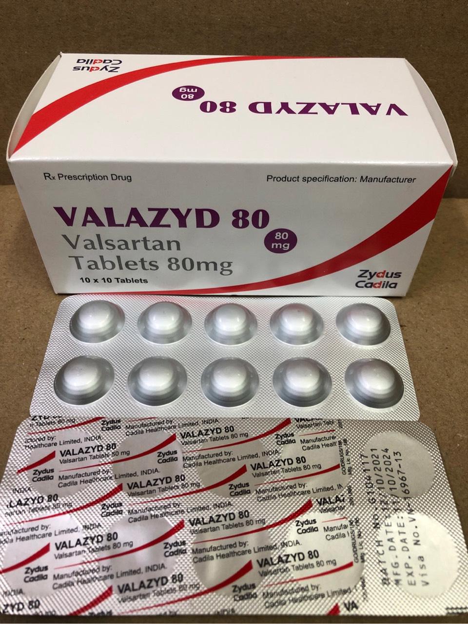 Valazyd 80 (Valsartan) Zydus Cadila (Hộp/100 Viên Nén)