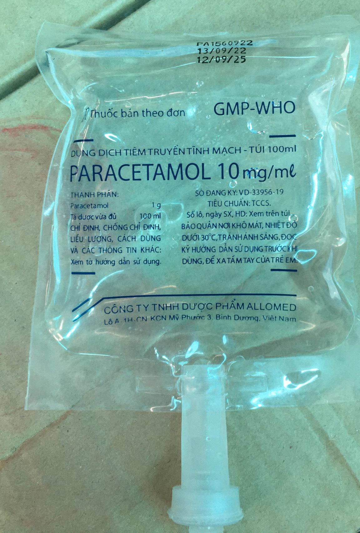 Paracetamol 1g Allomed (Túi/100ml)