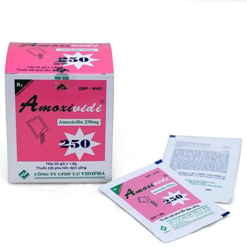 Amoxividi 250 (Amoxicilin) Vidipha (H/20 gói /1,8gr)