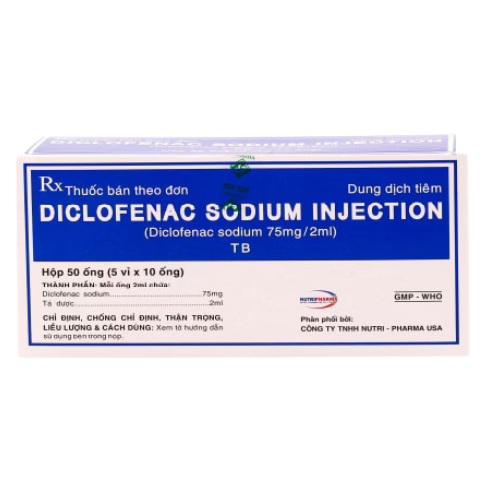 Diclofenac Sodium Injection 75mg/2ml Vidipha (H/50Ống)