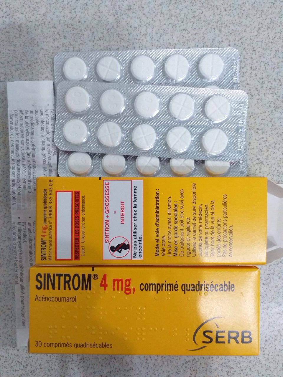 Sintrom 4mg (Acenocoumarol)  (H/30V) France