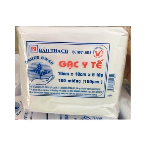 Gạc Y Tế 10cm x 10cm x 6 lớp Bảo Thạch (Bịch/100 miếng)