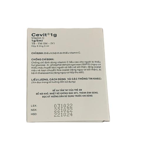 Cevit 1g (Vitamin C) Vidipha (H/6ống/5ml)