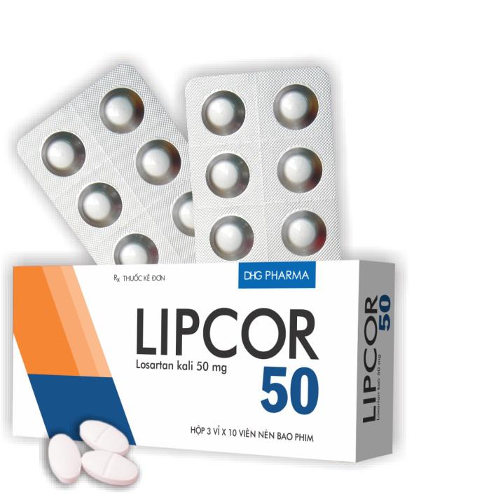 Lipcor 50 (Losartan) DHG (H/30 Viên Nén)