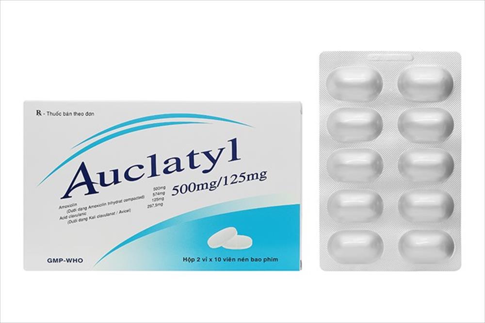 Auclatyl 500mg/125mg (Amoxicillin, Acid Clavulanic) Tipharco (H/20v)