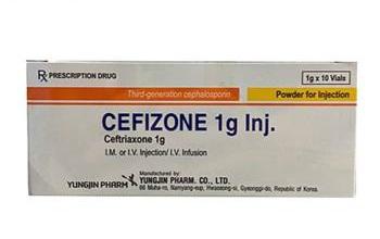 Cefizone 1g Inj (Ceftriaxon)Yungjin Pharm(H/10 lọ)