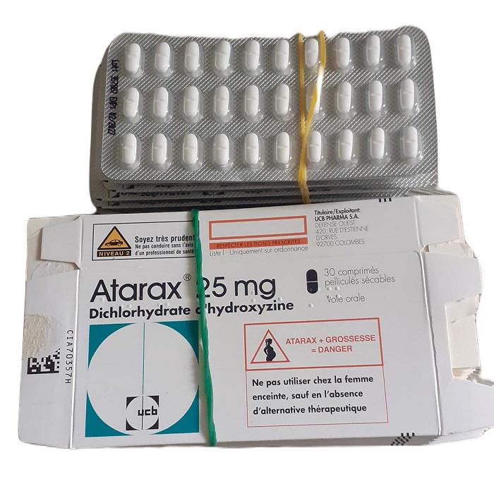 Atarax 25mg (Hydroxyzin) UCB (H/30v) Pháp