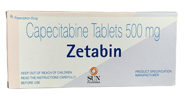 Zetabin Capecitabine 500mg SUN (H/100 V) INDIA