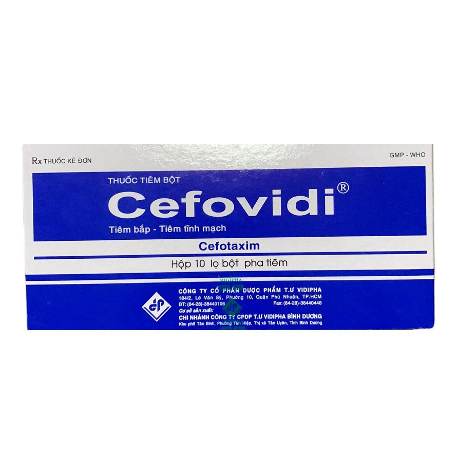 Cefovidi (Cefotaxim) 1g Vidipha (Hộp/10 lọ)