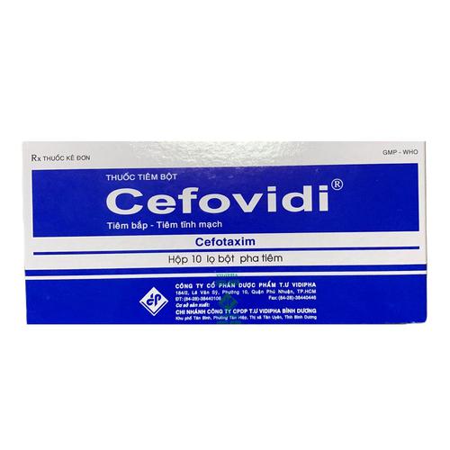 Cefovidi (Cefotaxim) 1g Vidipha (Hộp/10 lọ)