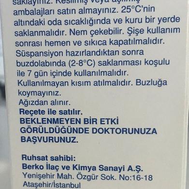 Aklav BID 400mg/57mg Fort (Amoxicillin, Acid Clavulanic) BERKO Turkey (H/Lo-100ml)