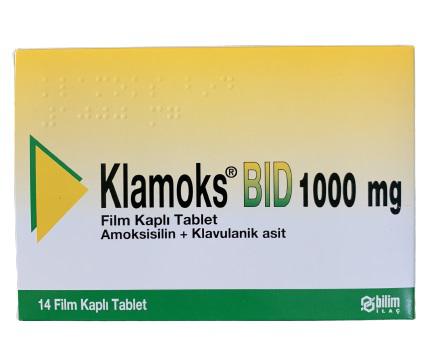 Klamoks BID 1000mg (Amoxicillin, Acid Clavulanic) Bilim Ilac Turkey (H/14V) 