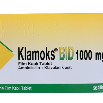 Klamoks BID 1000mg (Amoxicillin, Acid Clavulanic) Bilim Ilac Turkey (H/14V) 