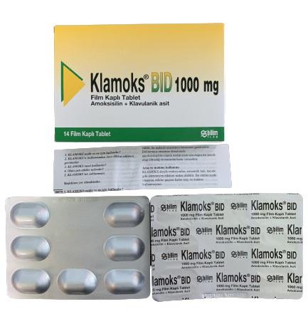 Klamoks BID 1000mg (Amoxicillin, Acid Clavulanic) Bilim Ilac Turkey (H/14V) 