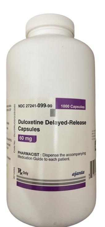Duloxetine 60mg Delayed-Release Ajanta (Lọ /1000 Viên)