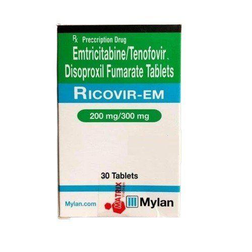 Ricovir Em 200/300mg (Emtricitabine,Tenofovir ,Disoproxil)Mylan (H/30 V)