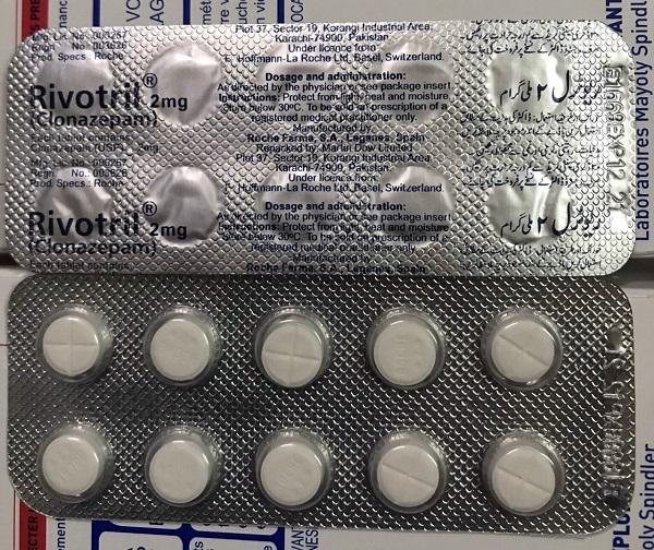 Rivotril 2mg (Clonazepam) Roche Pakistan (Vỉ /10V) 