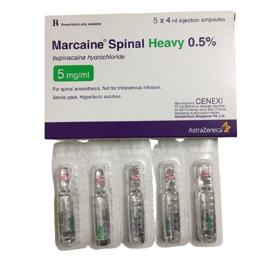  Marcain Spinal Heavy 0,5 % (Bupivacain) AstraZeneca (H/5 Ống)