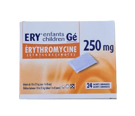 Ery 250mg (Erythromycin) Bouchara Recordati France (H/24g)
