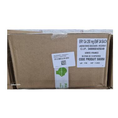 Ery 250mg (Erythromycin) Bouchara Recordati France (H/24g)
