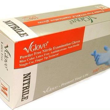 Găng Tay Vglove Nitrile Nhám Không Bột Size M Khải Hoàn (h/100c)