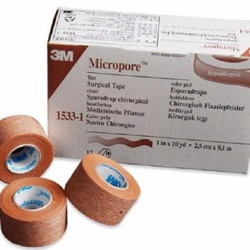 Băng Keo Giấy Micropore 2.5cm X 9.1m 3M (Hộp/12 Cuộn) Nâu