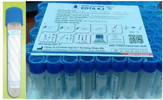 Ống nghiệm Edta 1ml xanh dương (lốc)