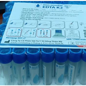 Ống nghiệm Edta 1ml xanh dương (lốc)